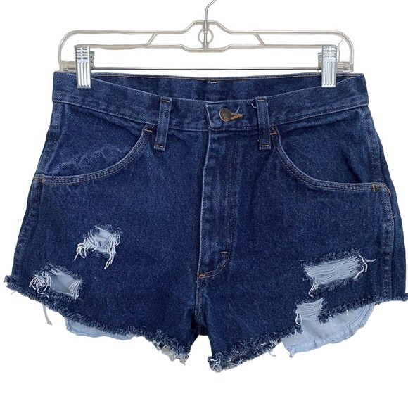 Rustler Pants - Rustler Upcycled High Rise Distressed Denim Cut-Off Shorts - Waist Size 30